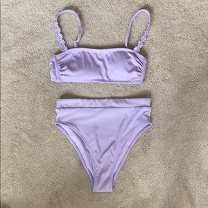 Lavender High-waisted bikini set
